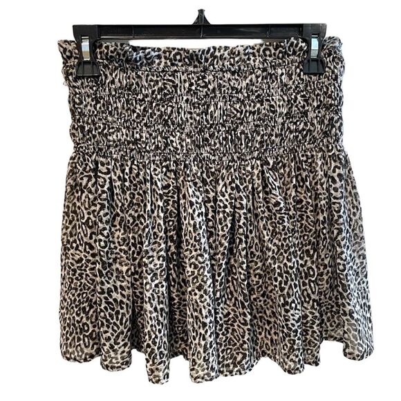 Ee:some Leopard Print Ruffles Mini Skort Skirt Black White Size Small - Picture 2 of 5